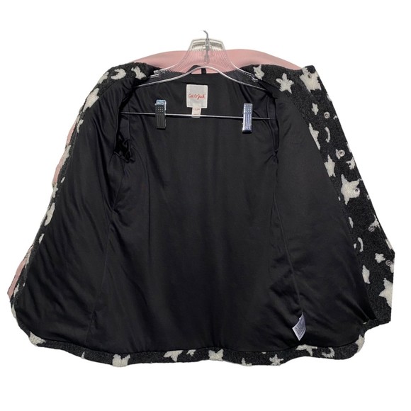 Cat & Jack Girls Coat Star Pattern Size Small (6/6X) Pink Black - Picture 4 of 8